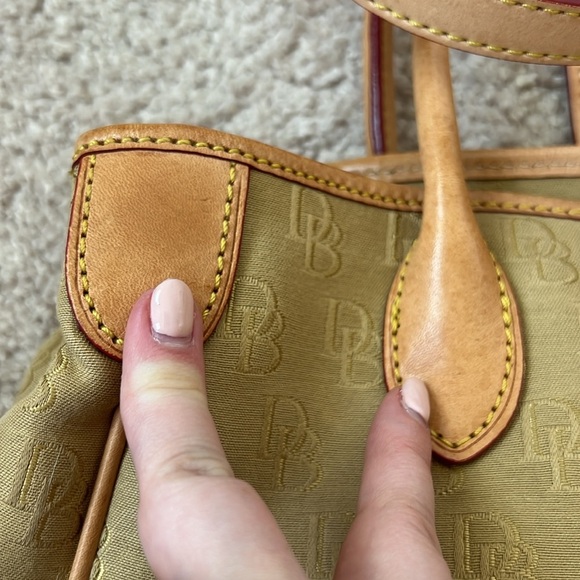 Vintage Dooney & Bourke Signature Monogram DB Logo Canvas/Leather Shoulder Bag - Picture 13 of 13